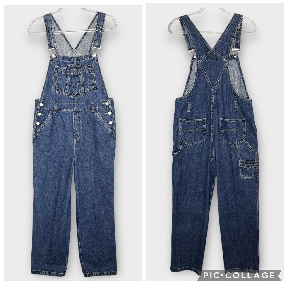 Vintage Y2K‎ No Boundaries Denim Carpenter Overalls Size Medium 7/9 Blue Womens